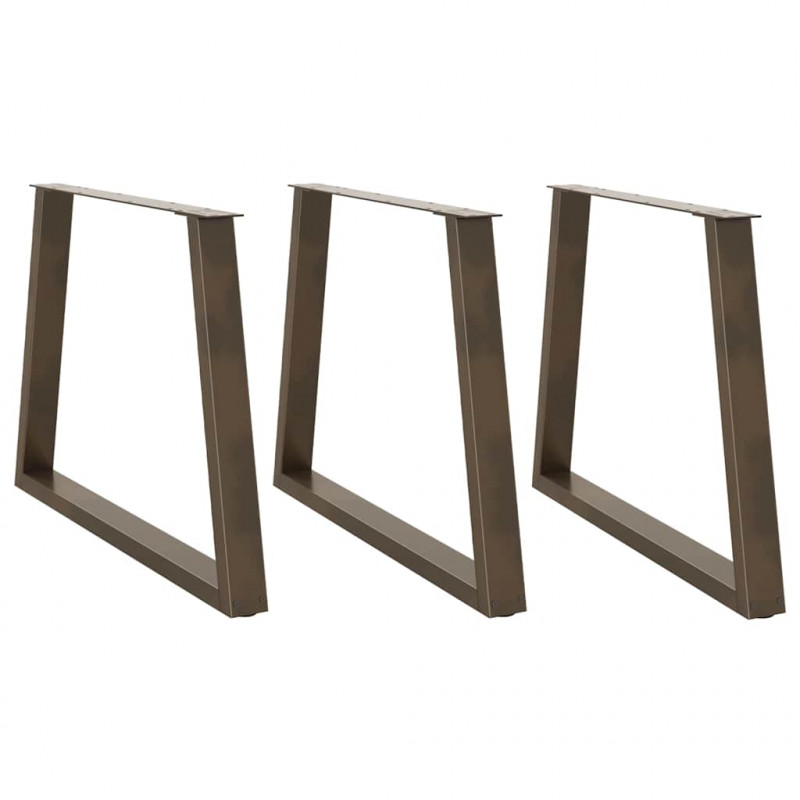 Nogi do stołu jadalnego w kształcie litery V 3 szt. Naturalna stal 100x(72-73,3) cm Stal