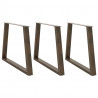 Nogi do stołu jadalnego w kształcie litery V 3 szt. Naturalna stal 100x(72-73,3) cm Stal