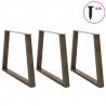 Nogi do stołu jadalnego w kształcie litery V 3 szt. Naturalna stal 100x(72-73,3) cm Stal