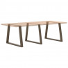 Nogi do stołu jadalnego w kształcie litery V 3 szt. Naturalna stal 100x(72-73,3) cm Stal