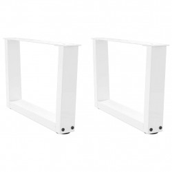 Nogi do stolika kawowego w kształcie litery V 2 szt. Białe 50x(30-31,3) cm Stal
