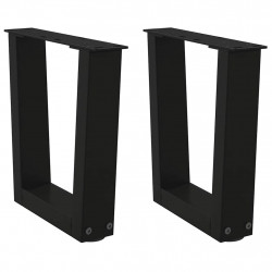Nogi do stolika kawowego w kształcie litery V 2 szt. Czarne 30x(30-31,3) cm Stal