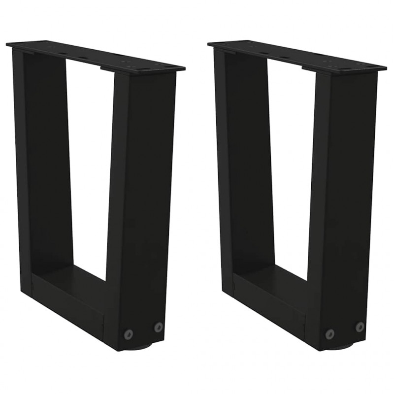 Nogi do stolika kawowego w kształcie litery V 2 szt. Czarne 30x(30-31,3) cm Stal