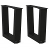 Nogi do stolika kawowego w kształcie litery V 2 szt. Czarne 30x(30-31,3) cm Stal