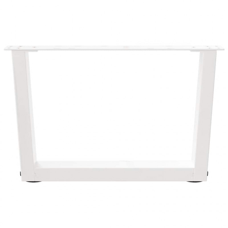 Nogi do stolika kawowego w kształcie litery V 2 szt. Białe 50x(30-31,3) cm Stal