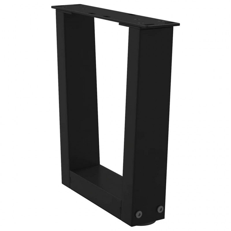 Nogi do stolika kawowego w kształcie litery V 2 szt. Czarne 30x(30-31,3) cm Stal