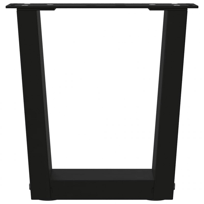Nogi do stolika kawowego w kształcie litery V 2 szt. Czarne 30x(30-31,3) cm Stal