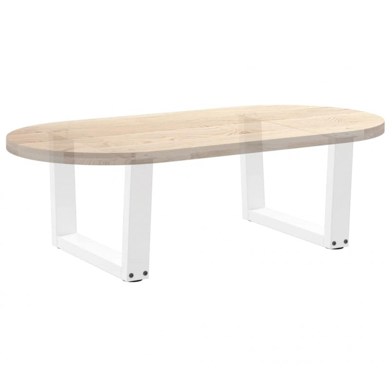 Nogi do stolika kawowego w kształcie litery V 2 szt. Białe 50x(30-31,3) cm Stal