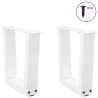 Nogi do stolika kawowego w kształcie litery V 2 szt. Białe 30x(30-31,3) cm Stal
