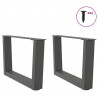 Nogi do stolika kawowego w kształcie litery V 2 szt. Antracyt 50x(30-31,3) cm Stal