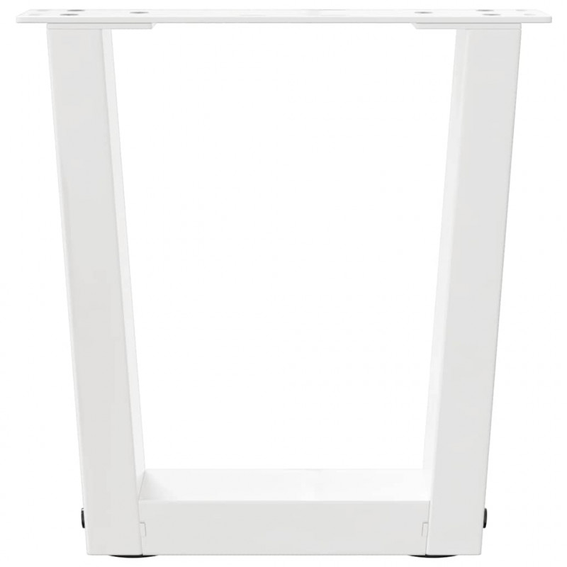 Nogi do stolika kawowego w kształcie litery V 2 szt. Białe 30x(30-31,3) cm Stal