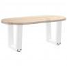Nogi do stolika kawowego w kształcie litery V 2 szt. Białe 30x(30-31,3) cm Stal