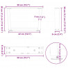 Nogi do stolika kawowego w kształcie litery V 2 szt. Antracyt 50x(30-31,3) cm Stal