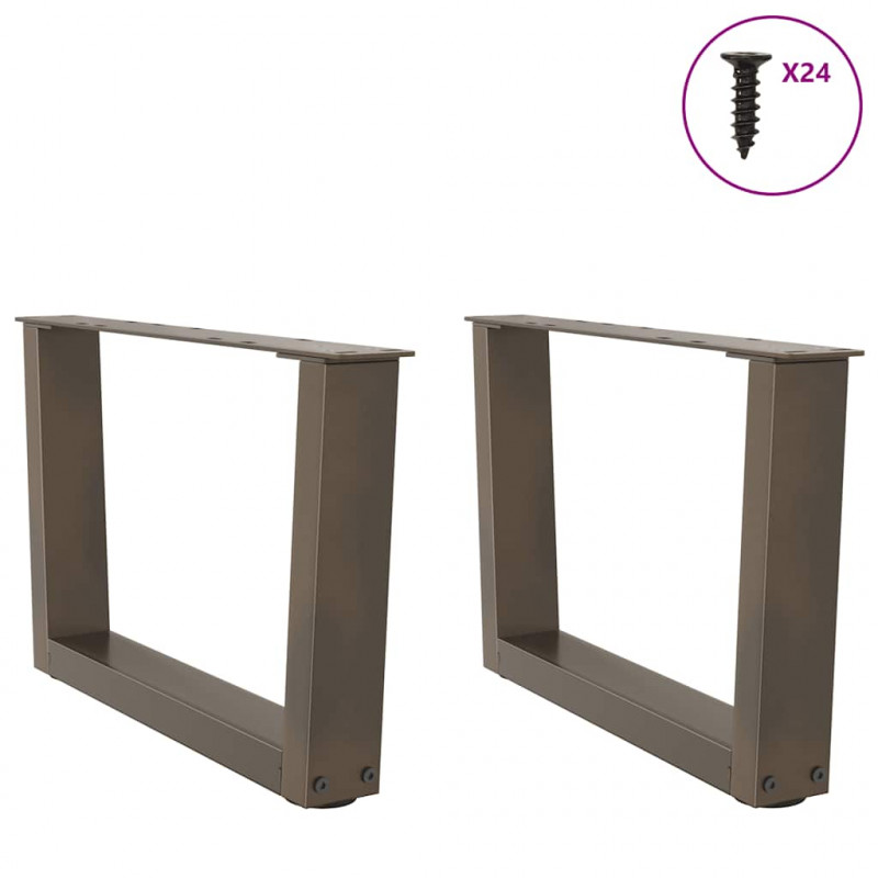 Nogi do stolika kawowego w kształcie litery V 2 szt. Naturalna stal 50x(30-31,3) cm Stal