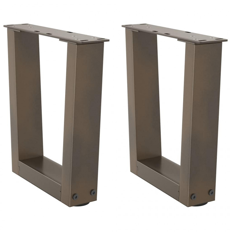 Nogi do stolika kawowego w kształcie litery V 2 szt. Naturalna stal 30x(30-31,3) cm Stal