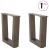 Nogi do stolika kawowego w kształcie litery V 2 szt. Naturalna stal 30x(30-31,3) cm Stal