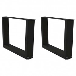 Nogi do stolika kawowego w kształcie litery V 2 szt. Czarne 60x(30-31,3) cm Stal