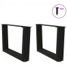 Nogi do stolika kawowego w kształcie litery V 2 szt. Czarne 60x(30-31,3) cm Stal