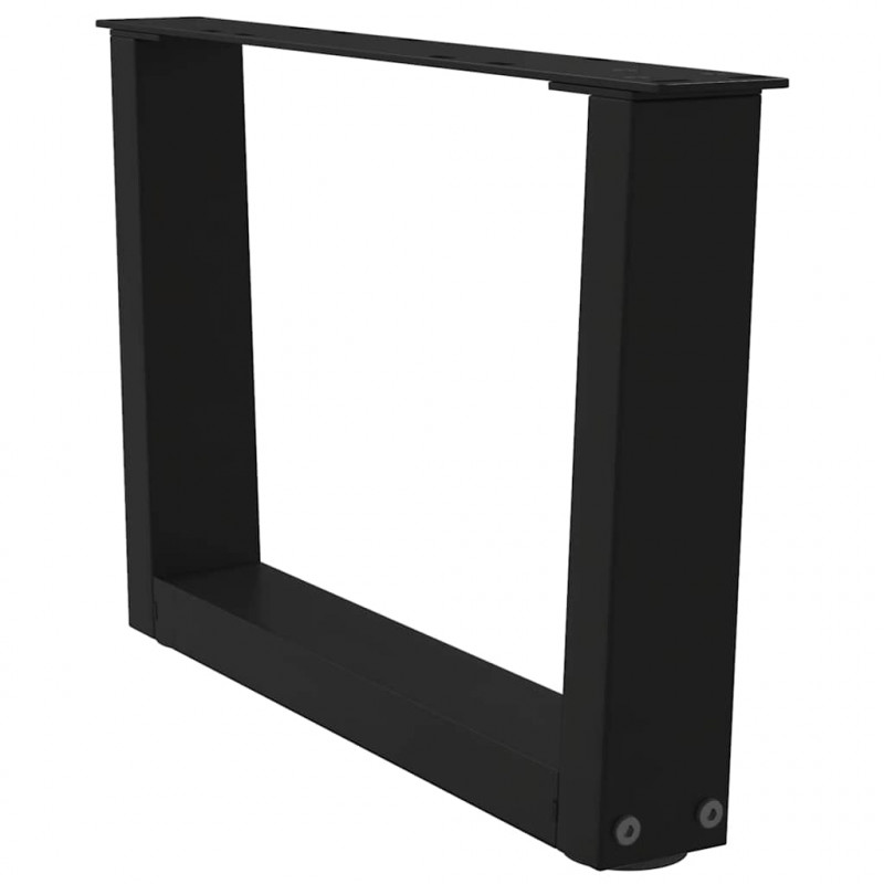 Nogi do stolika kawowego w kształcie litery V 2 szt. Czarne 60x(30-31,3) cm Stal