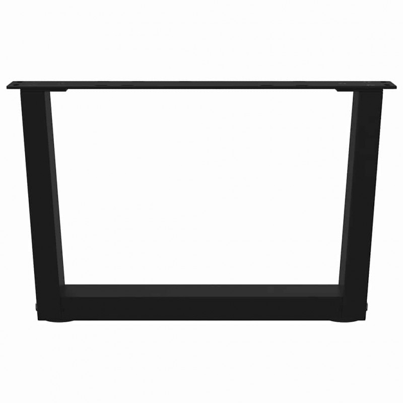 Nogi do stolika kawowego w kształcie litery V 2 szt. Czarne 60x(30-31,3) cm Stal