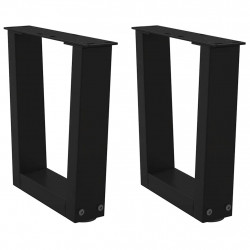 Nogi do stolika kawowego w kształcie litery V 2 szt. Czarne 40x(30-31,3) cm Stal