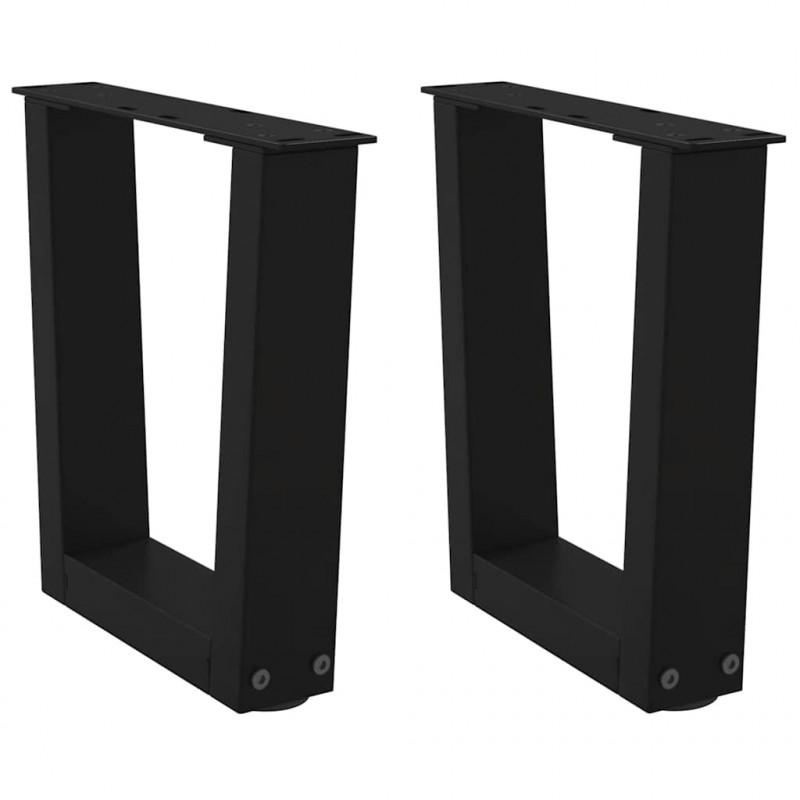 Nogi do stolika kawowego w kształcie litery V 2 szt. Czarne 40x(30-31,3) cm Stal