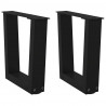 Nogi do stolika kawowego w kształcie litery V 2 szt. Czarne 40x(30-31,3) cm Stal