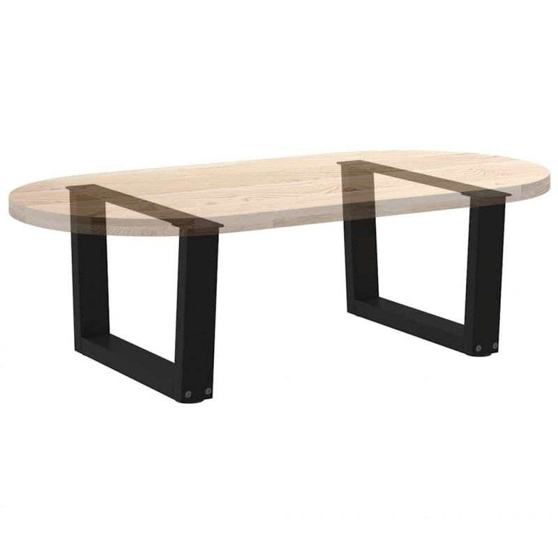 Nogi do stolika kawowego w kształcie litery V 2 szt. Czarne 60x(30-31,3) cm Stal