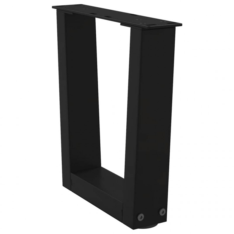 Nogi do stolika kawowego w kształcie litery V 2 szt. Czarne 40x(30-31,3) cm Stal