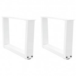 Nogi do stolika kawowego w kształcie litery V 2 szt. Białe 60x(30-31,3) cm Stal