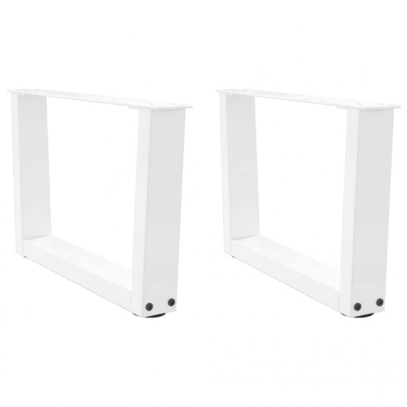 Nogi do stolika kawowego w kształcie litery V 2 szt. Białe 60x(30-31,3) cm Stal