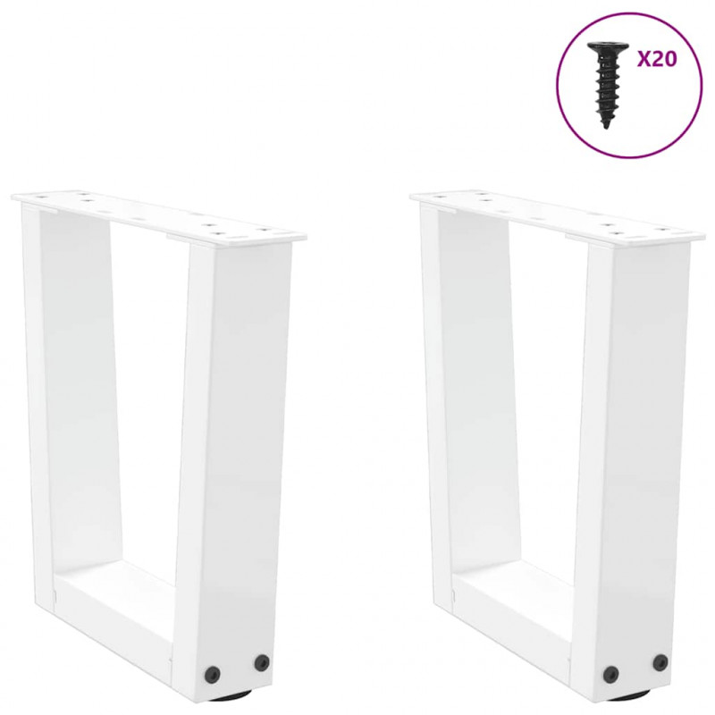 Nogi do stolika kawowego w kształcie litery V 2 szt. Białe 40x(30-31,3) cm Stal