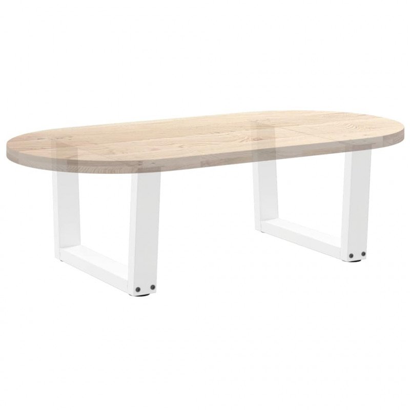 Nogi do stolika kawowego w kształcie litery V 2 szt. Białe 60x(30-31,3) cm Stal