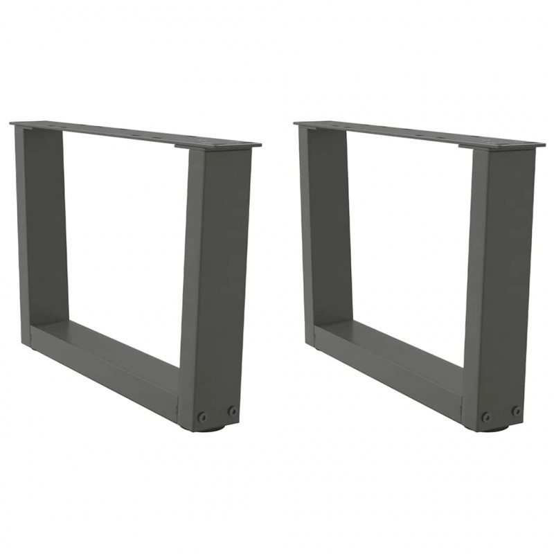 Nogi do stolika kawowego w kształcie litery V 2 szt. Antracyt 60x(30-31,3) cm Stal