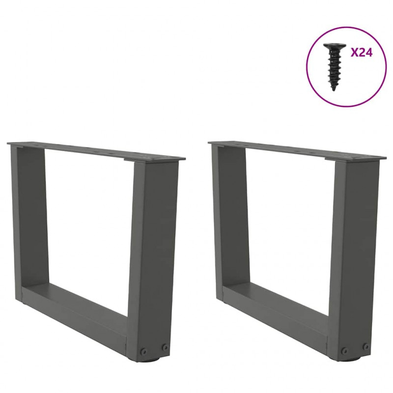 Nogi do stolika kawowego w kształcie litery V 2 szt. Antracyt 60x(30-31,3) cm Stal