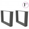 Nogi do stolika kawowego w kształcie litery V 2 szt. Antracyt 60x(30-31,3) cm Stal