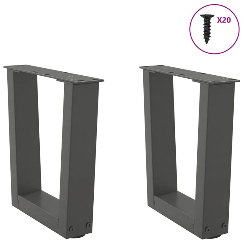 Nogi do stolika kawowego w kształcie litery V 2 szt. Antracyt 40x(30-31,3) cm Stal
