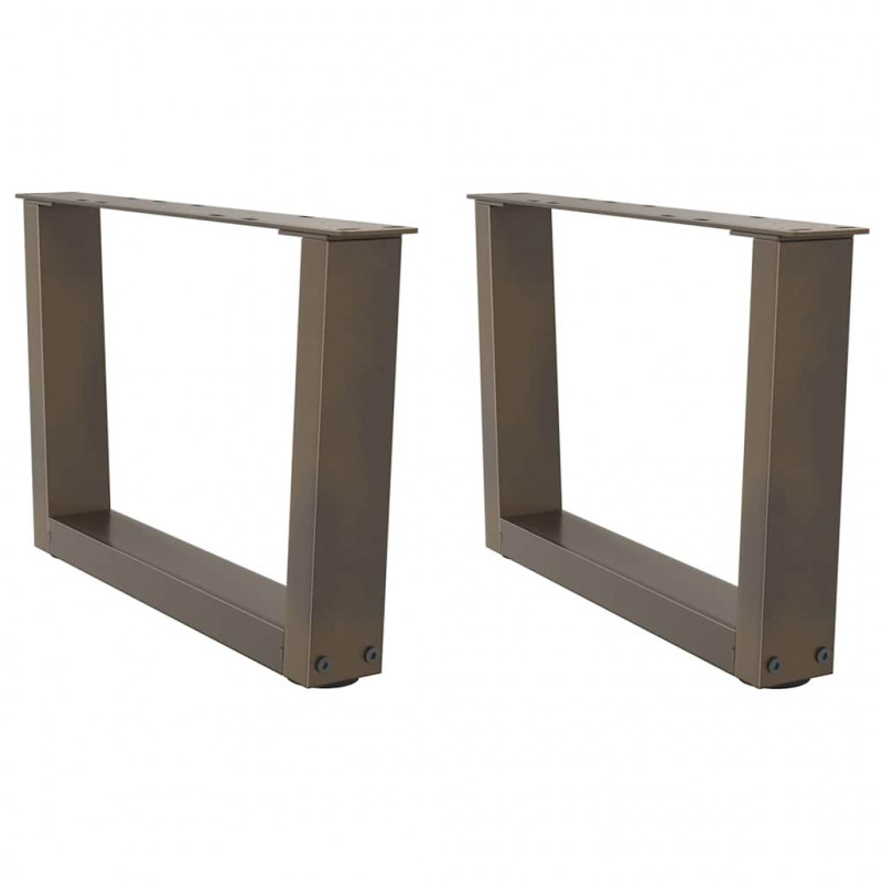Nogi do stolika kawowego w kształcie litery V 2 szt. Naturalna stal 60x(30-31,3) cm Stal