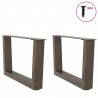 Nogi do stolika kawowego w kształcie litery V 2 szt. Naturalna stal 60x(30-31,3) cm Stal