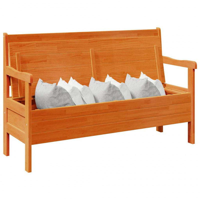 Ławka ogrodowa Brązowy 119 x 44 x 76 cm Lite drewno sosnowe