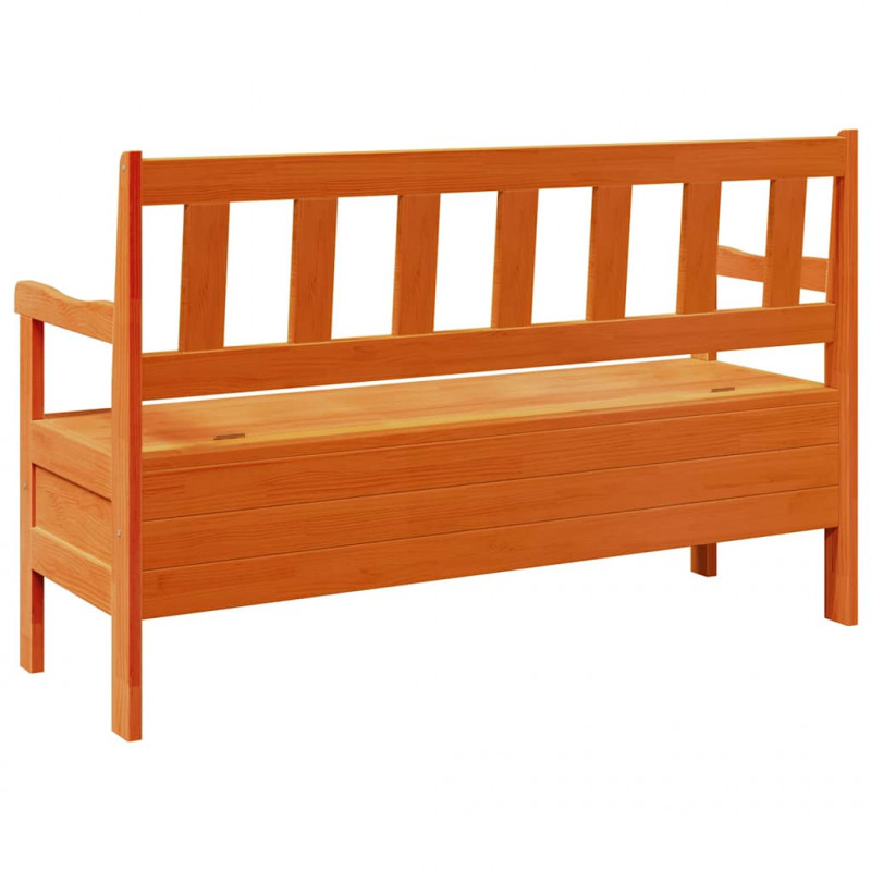 Ławka ogrodowa Brązowy 119 x 44 x 76 cm Lite drewno sosnowe