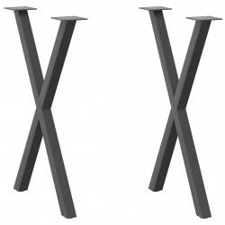 Nogi do stołu jadalnego w kształcie litery X 2 szt. Antracyt 57x(72-73) cm Stal