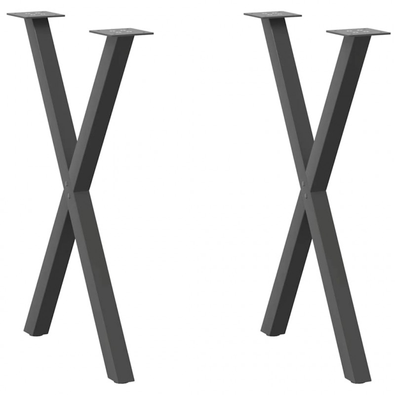 Nogi do stołu jadalnego w kształcie litery X 2 szt. Antracyt 57x(72-73) cm Stal
