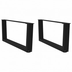 Nogi do stolika kawowego w kształcie litery V 2 szt. Czarne 70x(30-31,3) cm Stalowe