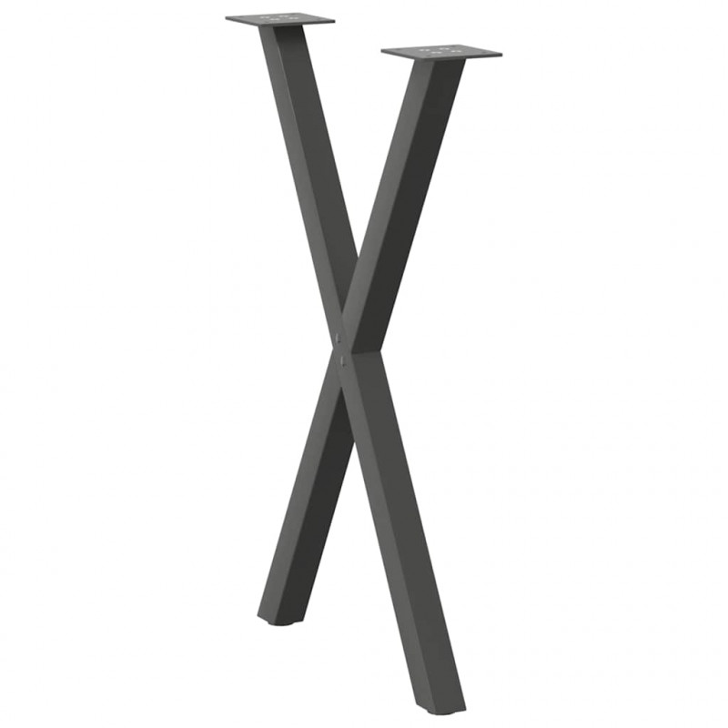 Nogi do stołu jadalnego w kształcie litery X 2 szt. Antracyt 57x(72-73) cm Stal
