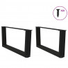 Nogi do stolika kawowego w kształcie litery V 2 szt. Czarne 70x(30-31,3) cm Stalowe