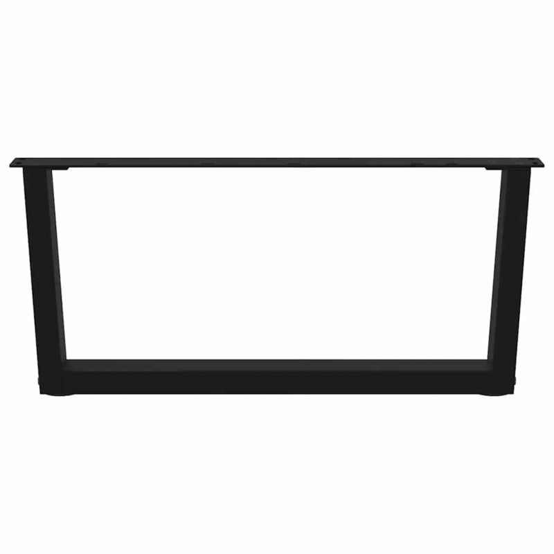 Nogi do stolika kawowego w kształcie litery V 2 szt. Czarne 70x(30-31,3) cm Stalowe