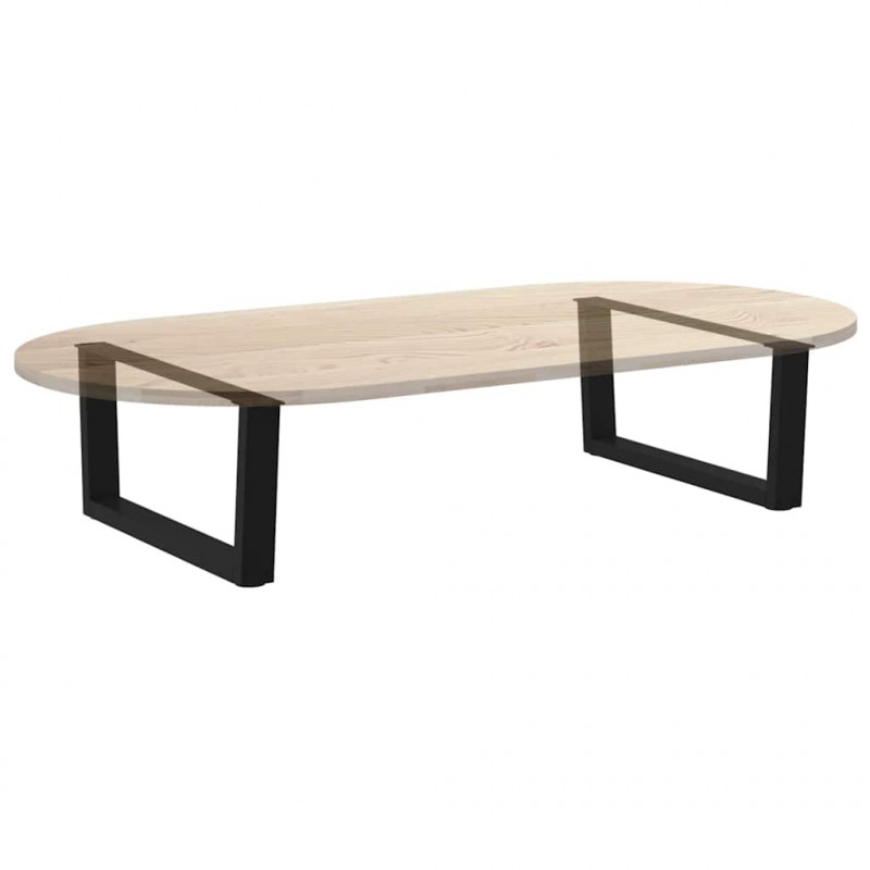 Nogi do stolika kawowego w kształcie litery V 2 szt. Czarne 70x(30-31,3) cm Stalowe
