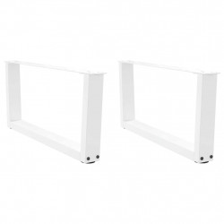 Nogi do stolika kawowego w kształcie litery V 2 szt. Białe 70x(30-31,3) cm Stal