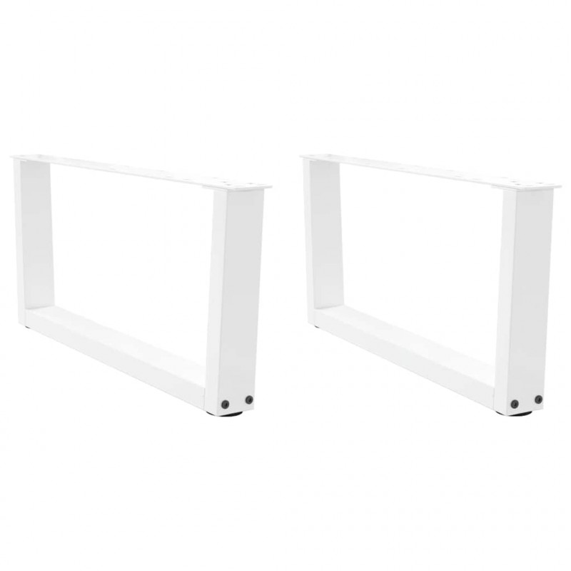 Nogi do stolika kawowego w kształcie litery V 2 szt. Białe 70x(30-31,3) cm Stal